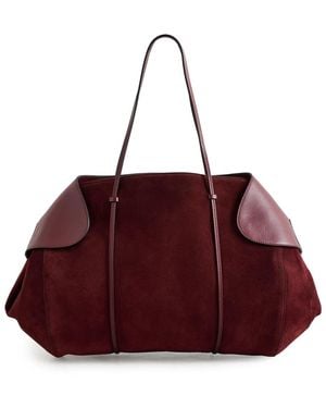 Neous Berenices Suede Leather Shoulder Bag - Red