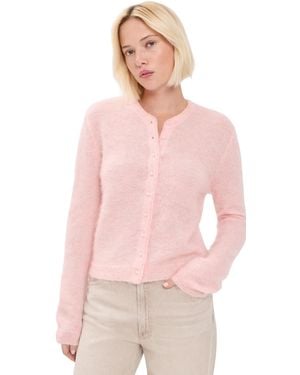 Mother The Cropped Mohair Cardigan - Pink