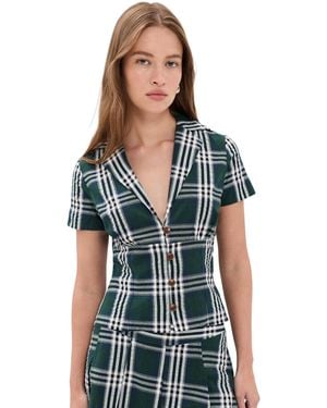 Rowing Blazers Plaid Cotton Little Button Down Shirt - Black
