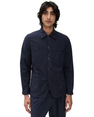 Universal Works Seersucker Bakers Jacket - Blue