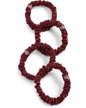 Slip Skinny Silk Scrunchie Set Of 4 - Red