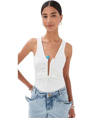 Christopher Esber Crystal Pin Tank - White