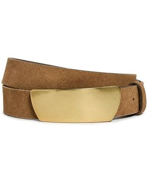 Madewell Suede Bar Hardware Belt - White