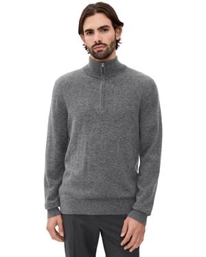 Vince Cashmere Quarter Zip Sweater - Gray