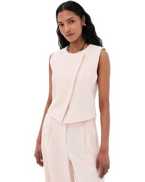 Twp Hidden Placket Vest - Pink
