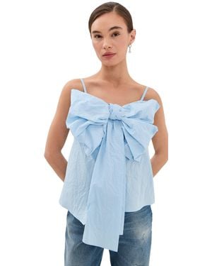 Acne Studios Tanessa Crinkled Cotton Poplin Top - Blue