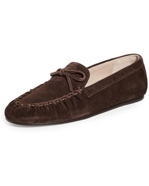 Stuart Weitzman Britt Bow Loafers - Brown
