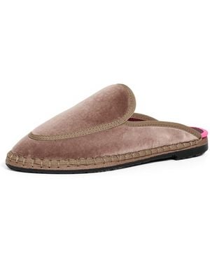 Flabelus Bruna Velvet Mules - Brown