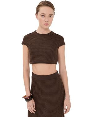 Jonathan Simkhai Lidie Short Sleeve Top - Black
