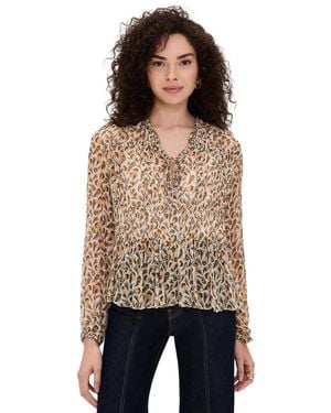 Ulla Johnson Robbie Silk Long Sleeve Front Tie Blouse - Black