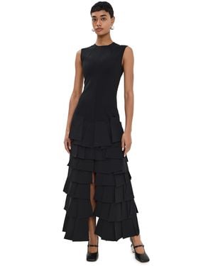 A.W.A.K.E. MODE A. W.A. K.E. Mode Sleeveless Dress With Laser Cut Elements - Black