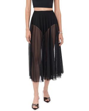 Norma Kamali Flared Skirt To Midcalf With Panty - Black