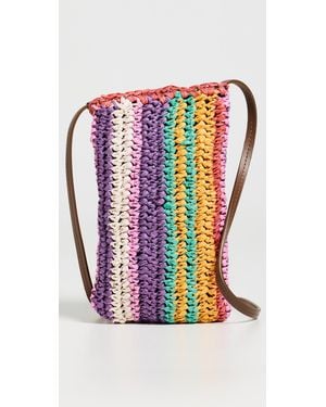 Faherty Straw Stripe Crossbody Bag - Black