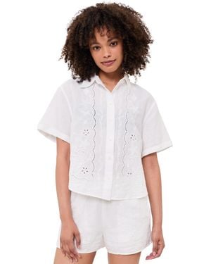 Madewell X Shopbop Button-Front Boxy Shirt - White