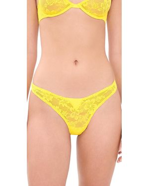 Fleur du Mal Le Stretch Lace Thong - Yellow