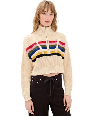 STAUD Cropped Hampton Sweater - Black