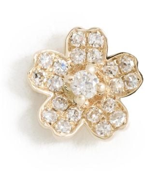 EF Collection Diamond Mini Cherry Blossom Stud Earring - White