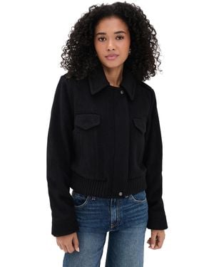 Vince Cropped Wool Blend Jacket - Black