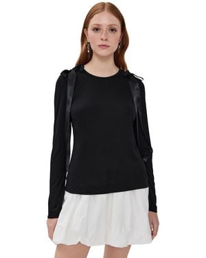 Simone Rocha Bow Ribbon Tail Long Sleeve T-Shirt - Black