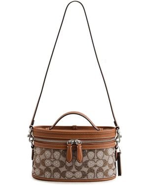 COACH Crystal Signature Jacquard Trail Bag - Brown