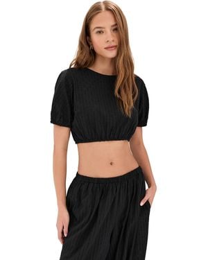 Le Bos Lillian Cropped Blouse - Black