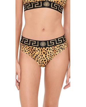 Versace Topeka Jersey Bi-Stretch Cotton Cheetah Allover Print Underwear - Black