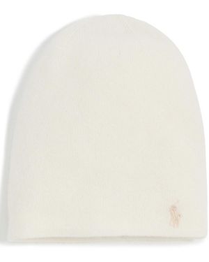 Polo Ralph Lauren Featherweight Cashmere Beanie - White