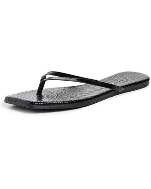 TKEES Square Toe Lily Flip Flops - Black