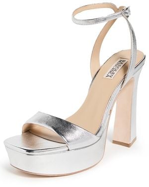 Badgley Mischka Caia Platform Sandal Heels - White