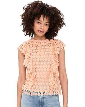 Ulla Johnson Daevy Silk-Lined Lace Top - Pink