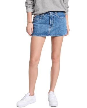 SLVRLAKE Denim Low Rise Micro Mini Skirt - Blue