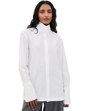 THE LATEST Edith Popeline Blouse - White