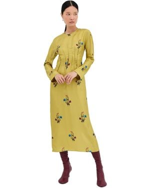 Marni Silk Long Sleeve Dress - Yellow