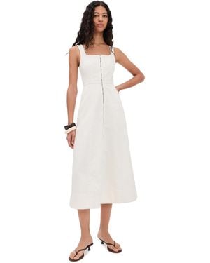 ALIGNE Denim Midi Dress - White