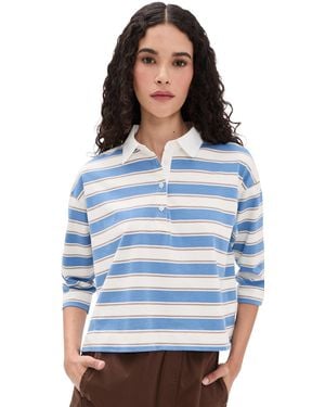 PERFECTWHITETEE Daria Cotton Rugby Shirt - Blue