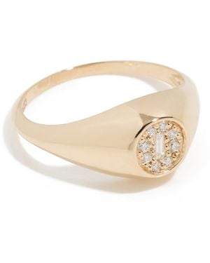 KALAN by Suzanne Kalan 14K Mixed Diamond Circle Signet Ring - White