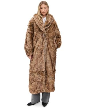 THE GARMENT Damiy Faux Fur Long Jacket - Brown