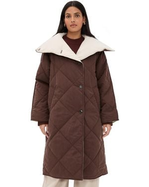 Varley Annalise Reversible Wrap Coat - Brown