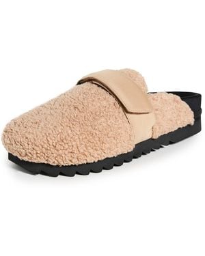Roam Fuzzy Loafer Mules - White