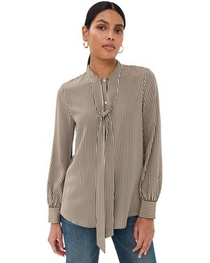 Nili Lotan Irina Silk Top - Brown