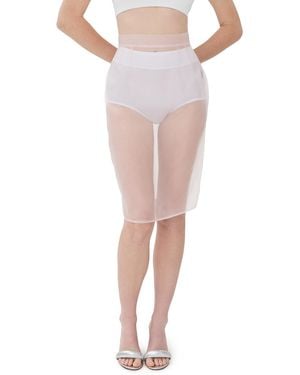 LAQUAN SMITH Silk Pencil Skirt - White