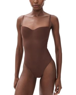 Skims Molded Thong Bodysuit - Brown