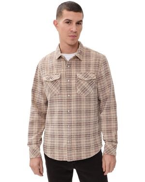 Marine Layer Plaid Snap Shirt - Natural