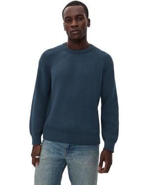 Corridor NYC Washed Cotton Crewneck Sweater - Blue