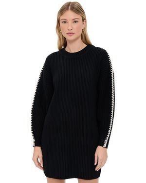 Rag & Bone Ingrid Crew Neck Mini Dress - Black