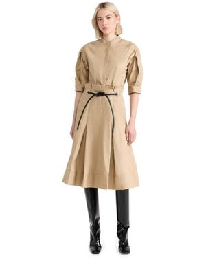 3.1 Phillip Lim Band Collar Origami Shirt Dress - Natural