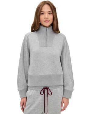 Le Bos Thea Quarter Zip Pullover - Grey