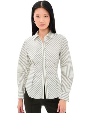 Hevron Drexel Stripe Shirt - White