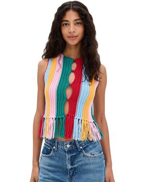 Line & Dot Chlo Top - Red