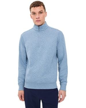 Ralph Lauren Quilted Double Knit Quarter Zip - Blue
